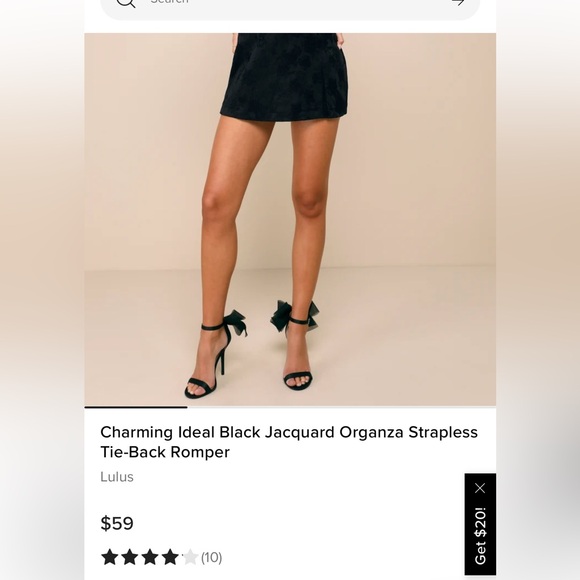 Lulus Charming Ideal Jacquard Organza Strapless Tie-Back Romper, SIZE MEDIUM - Picture 2 of 6